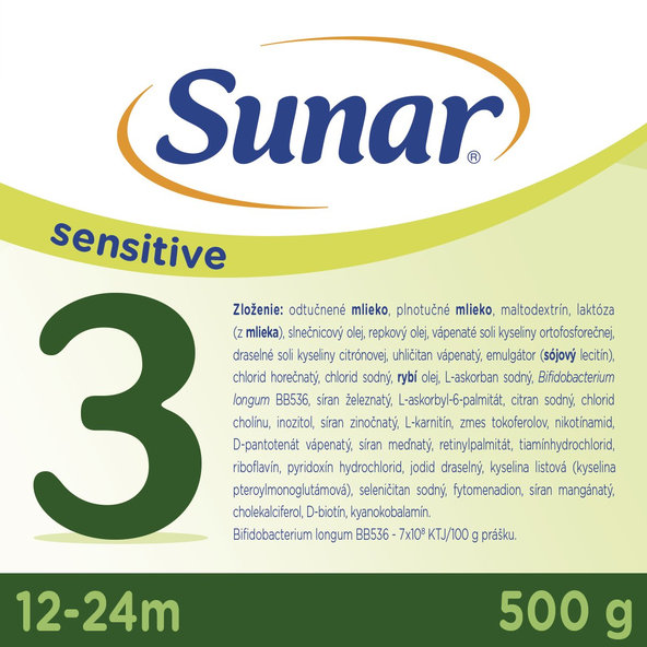 Sunar Sensitive 3 kojenecké mléko 12m+ 500 g