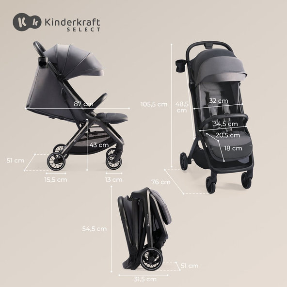 Kinderkraft Select sportovní kočárek Nubi 2 Pink Quartz
