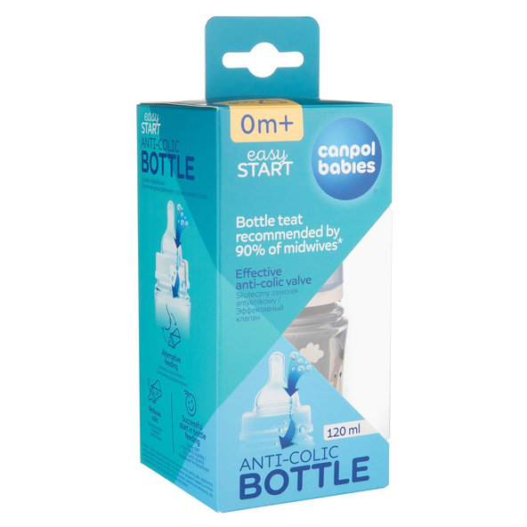 Canpol Babies Bonjour Paris široká kojenecká láhev modrá 120 ml