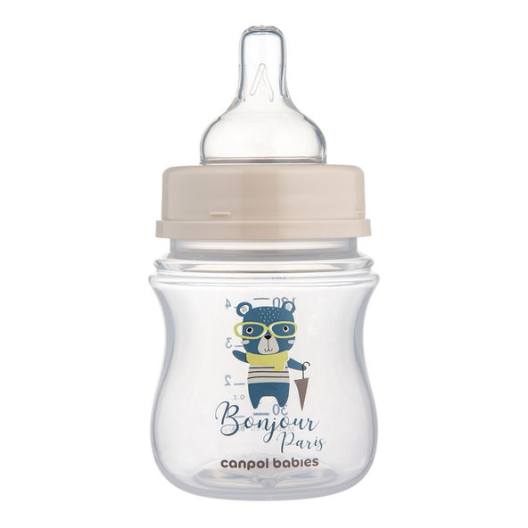 Canpol Babies Bonjour Paris široká kojenecká láhev modrá 120 ml
