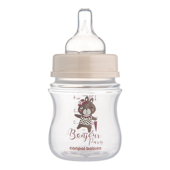 Canpol babies Láhev s širokým hrdlem Bonjour Paris růžová 120 ml