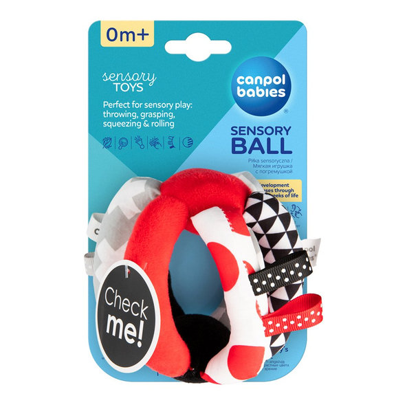 Canpol Babies Sensory kontrastní míček s chrastítkem
