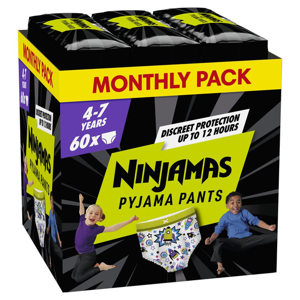 Pampers Ninjamas plenkové kalhotky Kosmické lodě 17–30 kg 60 ks