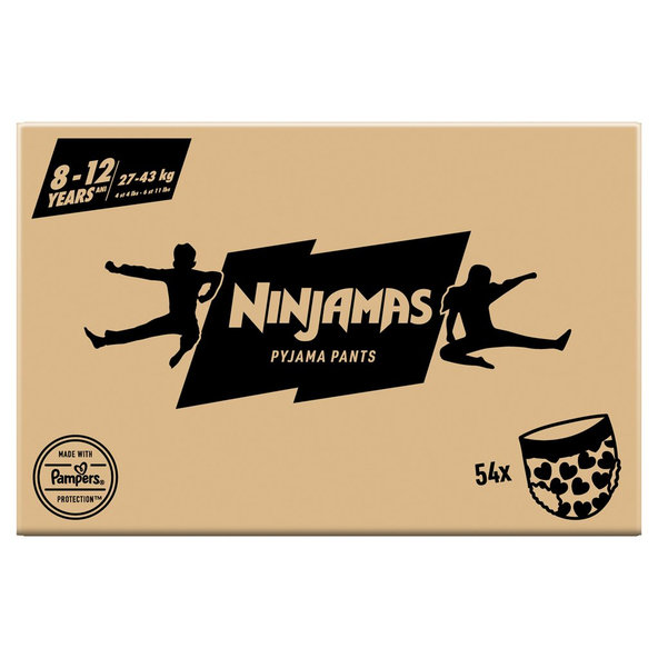 Pampers Ninjamas plenkové kalhotky Srdíčka 27–43 kg 54 ks