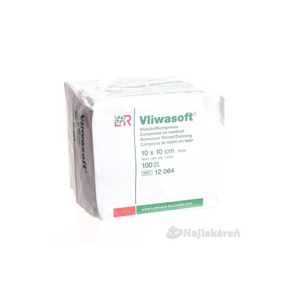 Vliwasoft nesterilní kompresy 10×10 cm 4vrstvé 100 ks