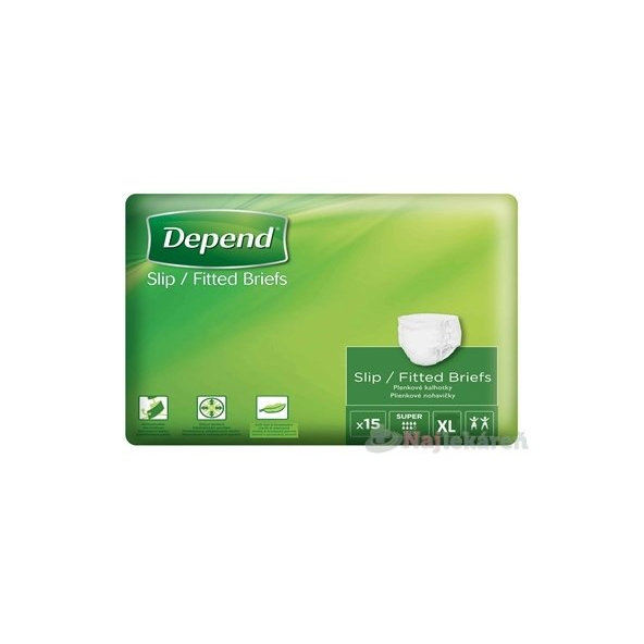 DEPEND Slip Super Inkontinenční kalhotky plenkové XL prodyšné 15 ks