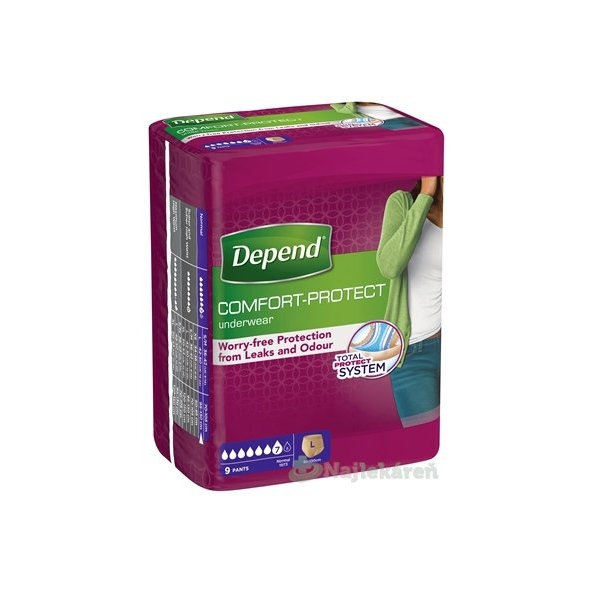 DEPEND Normal Inkontinenční kalhotky L dámské 9 ks