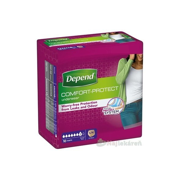 DEPEND Normal Inkontinenční kalhotky S/M dámské 10 ks