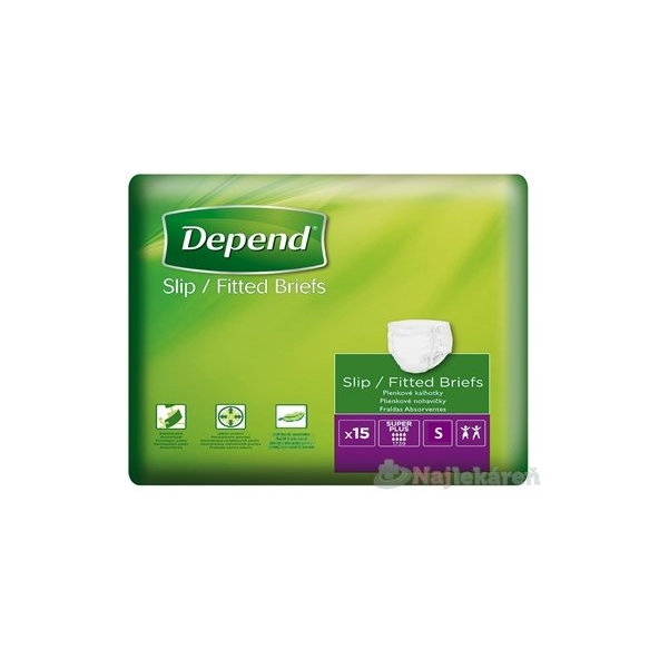 DEPEND Slip Super Plus Inkontinenční kalhotky plenkové S 15 ks