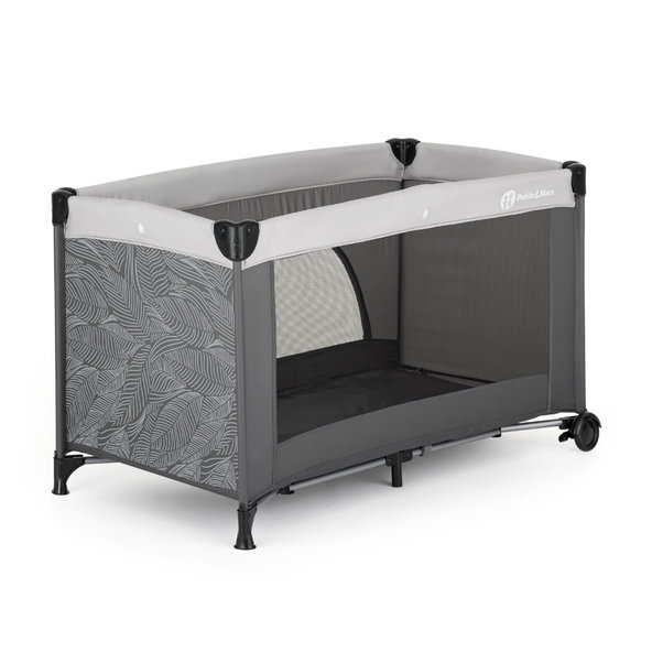 Petite&Mars cestovní postýlka Nyja Urban Jungle Charcoal