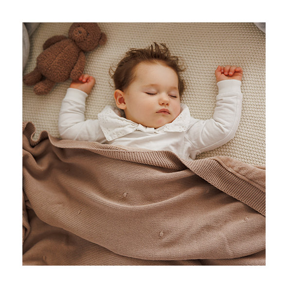 Babyono deka z přírodní bavlny 0 m+ 75×100 cm tmavě béžová
