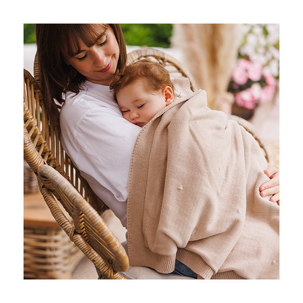 Babyono deka z přírodní bavlny 0 m+ 75×100 cm světle béžová