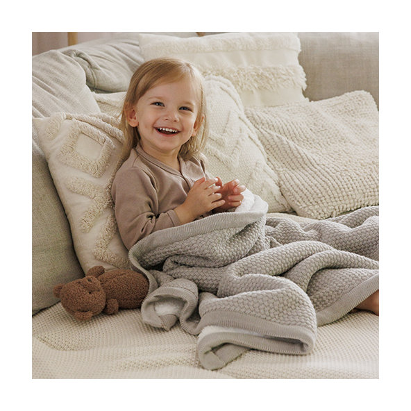 Babyono deka s fleecovou podšívkou 75×100 cm šedá