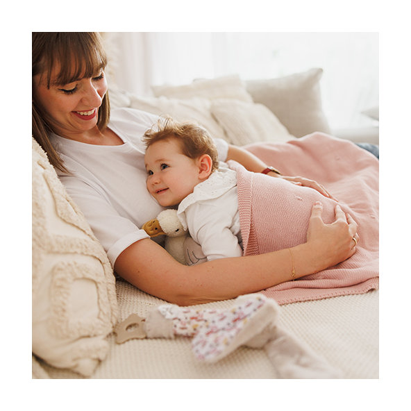 Babyono deka z přírodní bavlny 0 m+ 75×100 cm růžová