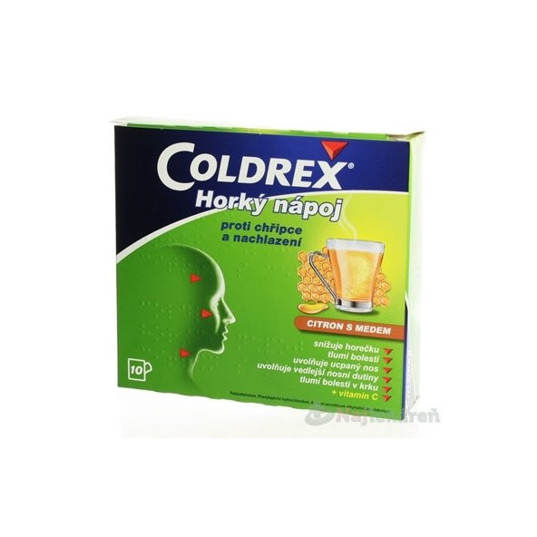 COLDREX horký nápoj citron s medem proti chřipce a nachlazení 10 sáčků