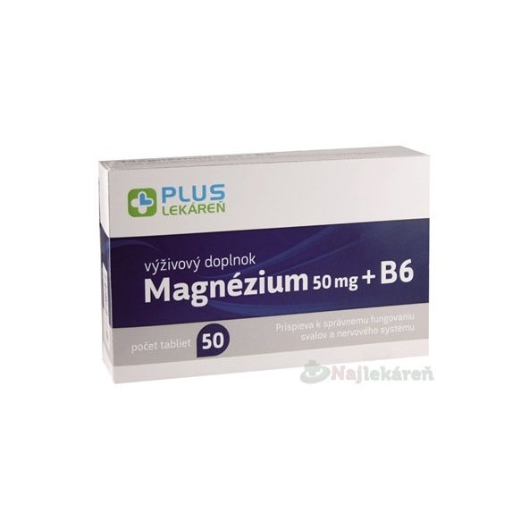 Plus Lekáreň Magnézium 50 mg + vitamín B6 50 tablet