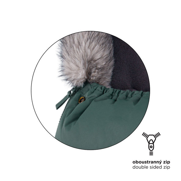 PETITE&MARS Set fusak Comfy 4v1 + rukavice Fjora Veritable Khaki