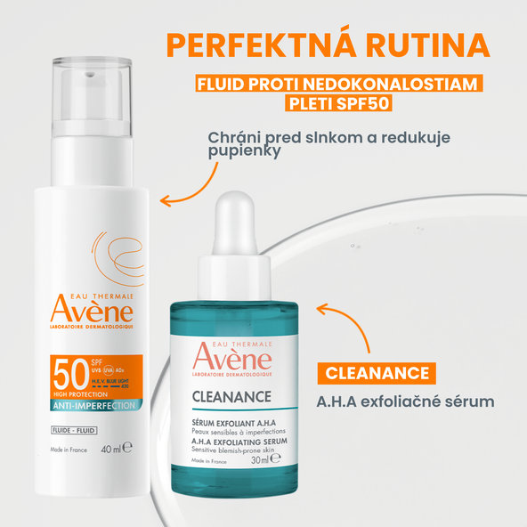 AVENE Sun fluid proti nedokonalostem pleti SPF 50 40 ml