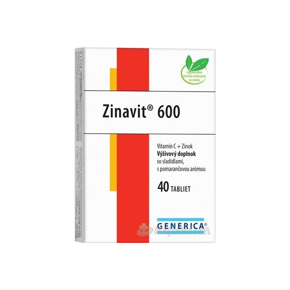 GENERICA Zinavit 600 s pomarančovou arómouGenerica Zinavit 600 pomeranč 40 tablet