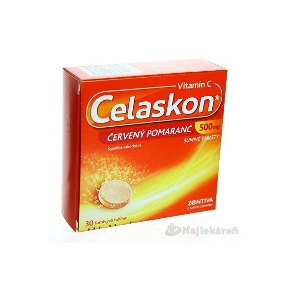 Celaskon 500 mg červený pomeranč 30 šumivých tablet