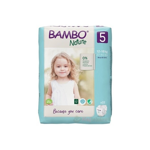 Bambo detské pleny prodyšné 5 (12-18 kg) 22 ks