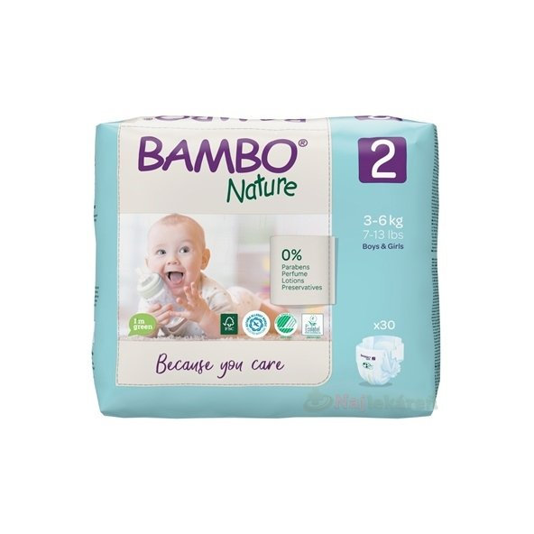 Bambo detské pleny prodyšné 2 (3-6 kg) 30 ks