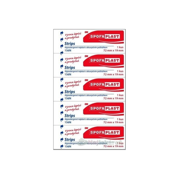 3M Spofaplast č. 156N náplast strips 72x19 mm 5 ks