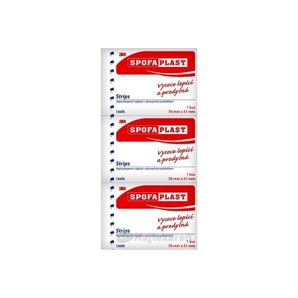 3M Spofaplast č. 166N náplast strips 76x51 mm 3 ks