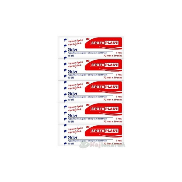 3M Spofaplast č. 156N náplast strips 72x19 mm 5 ks