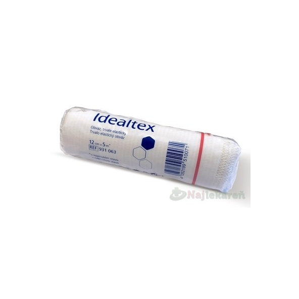 Idealtex elastické dlouhotažné obinadlo 12 cm × 5 m 1 ks