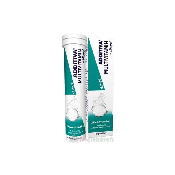Additiva Multivitamin s minerály mango 20 šumivých tablet