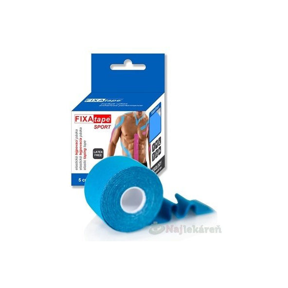 FIXAtape SPORT kineziologická tejpovací páska modrá 5cm × 5m 1 ks
