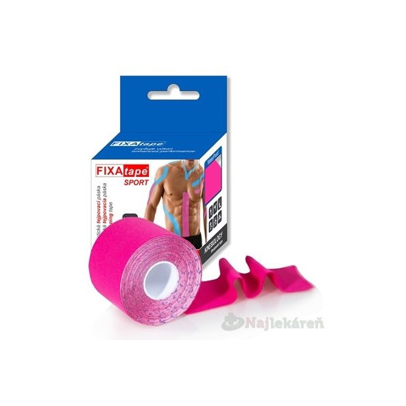 FIXAtape sport kinezilogická tejpovací páska růžová 5 cm × 5 m 1 ks