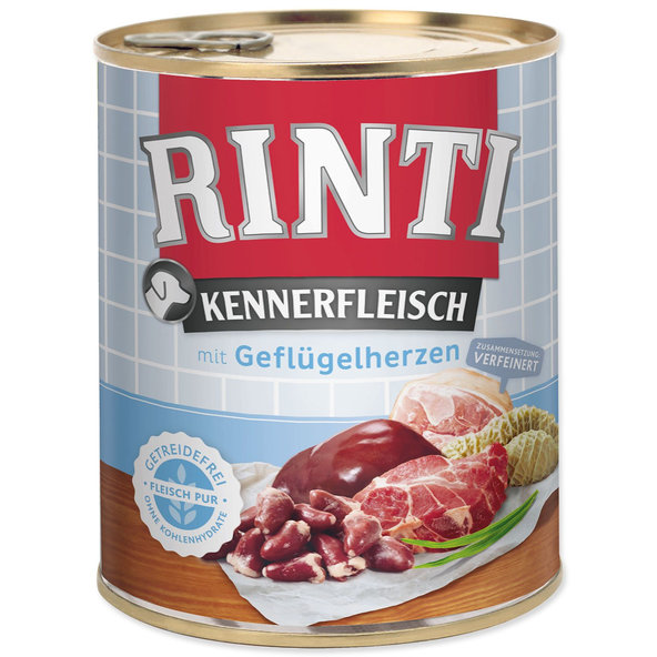 Rinti Kennerfleisch Adult konzerva drůbeží srdce 12 x 800 g