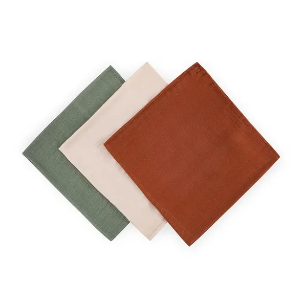 PETITE & MARS Sada plen Moussy Earth Tones 68 × 68 cm 3 ks