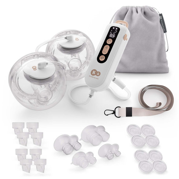 Kinderkraft odsávačka mlieka Double Hands-free Gentle Flow Gold