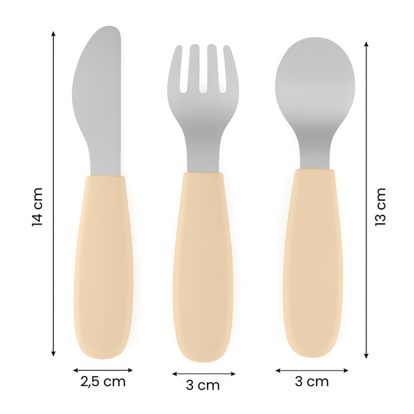 PETITE&MARS Sada příborů z nerezu Take&Match Bitter Cocoa 12m+