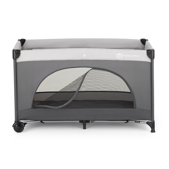Petite&Mars cestovní postýlka Nyja Urban Jungle Charcoal