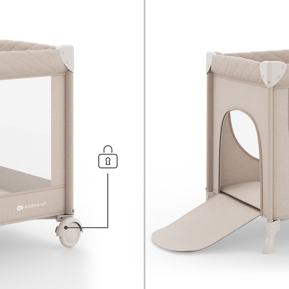 Kinderkraft cestovní postýlka Leody Up Beige