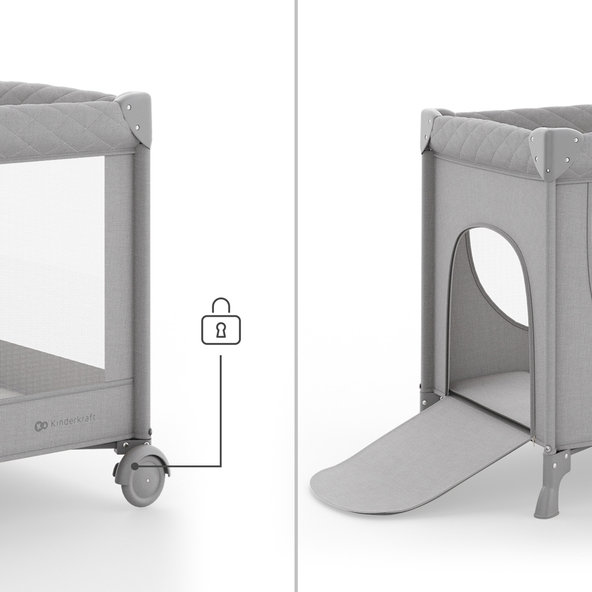 KINDERKRAFT cestovní postýlka Leody Up Grey