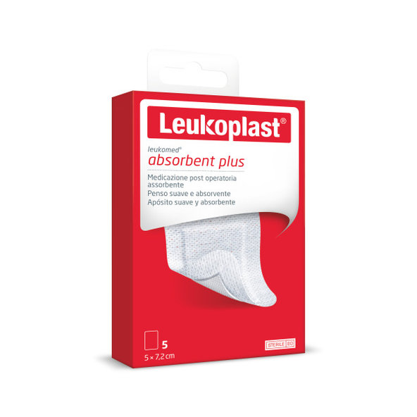 Leukoplast Leukomed absorpční náplasti na rány 5×7,2 cm 5 ks