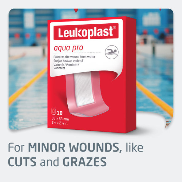 Leukoplast Aqua Pro voděodolné náplasti na rány 38×63 mm 10 ks