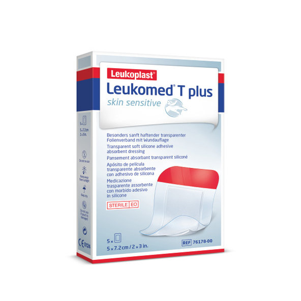 Leukoplast Leukomed T Plus Skin Sensitive krytí 5×7,2 cm 5 ks