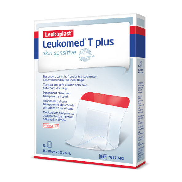 Leukoplast Leukomed T Plus Skin Sensitive krytí 8×10 cm 5 ks