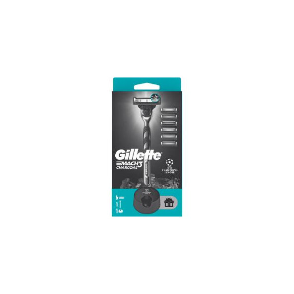 Gillette Mach3 Charcoal holicí strojek + 6 náhradních hlavic