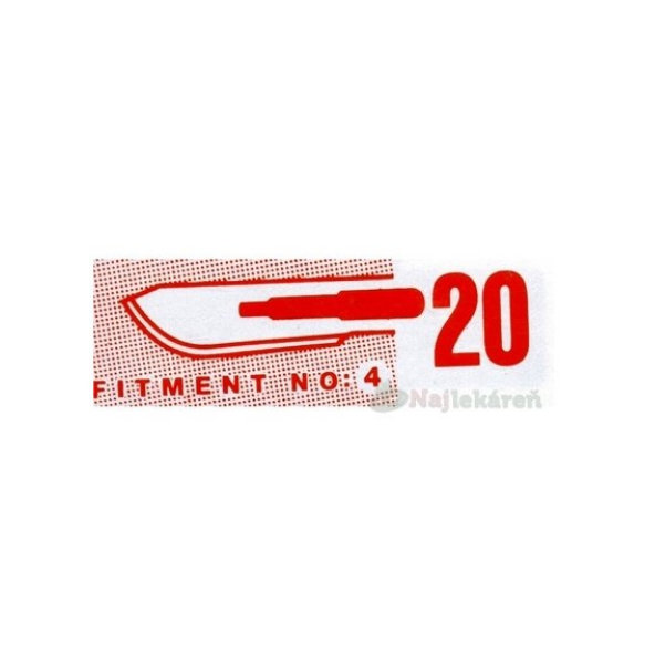 SURGEON skalpelové čepele č. 20 sterilní 100 ks