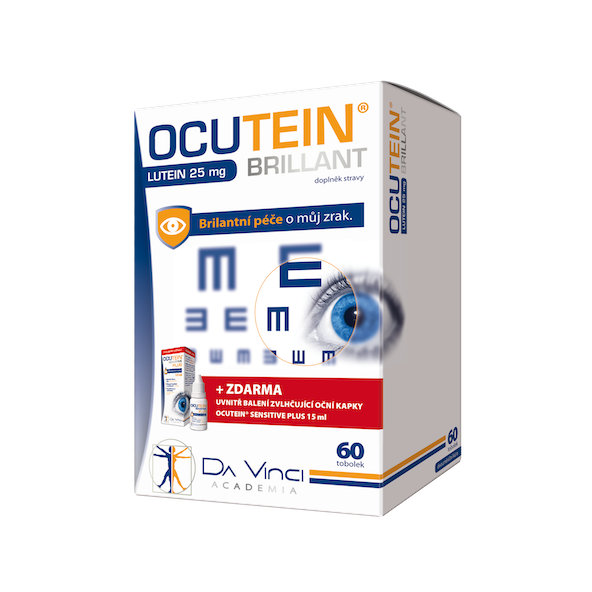 Ocutein Brillant Lutein 25 mg Da Vinci 60 kapslí + kapky 15 ml