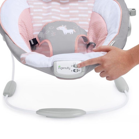 Ingenuity vibrační lehátko s melodií Flora the Unicorn™ 0 m+ do 9 kg