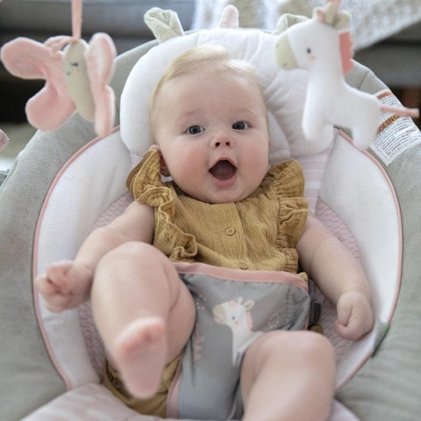Ingenuity vibrační lehátko s melodií Flora the Unicorn™ 0 m+ do 9 kg