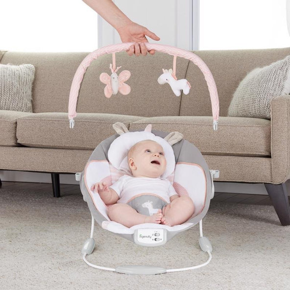 Ingenuity vibrační lehátko s melodií Flora the Unicorn™ 0 m+ do 9 kg